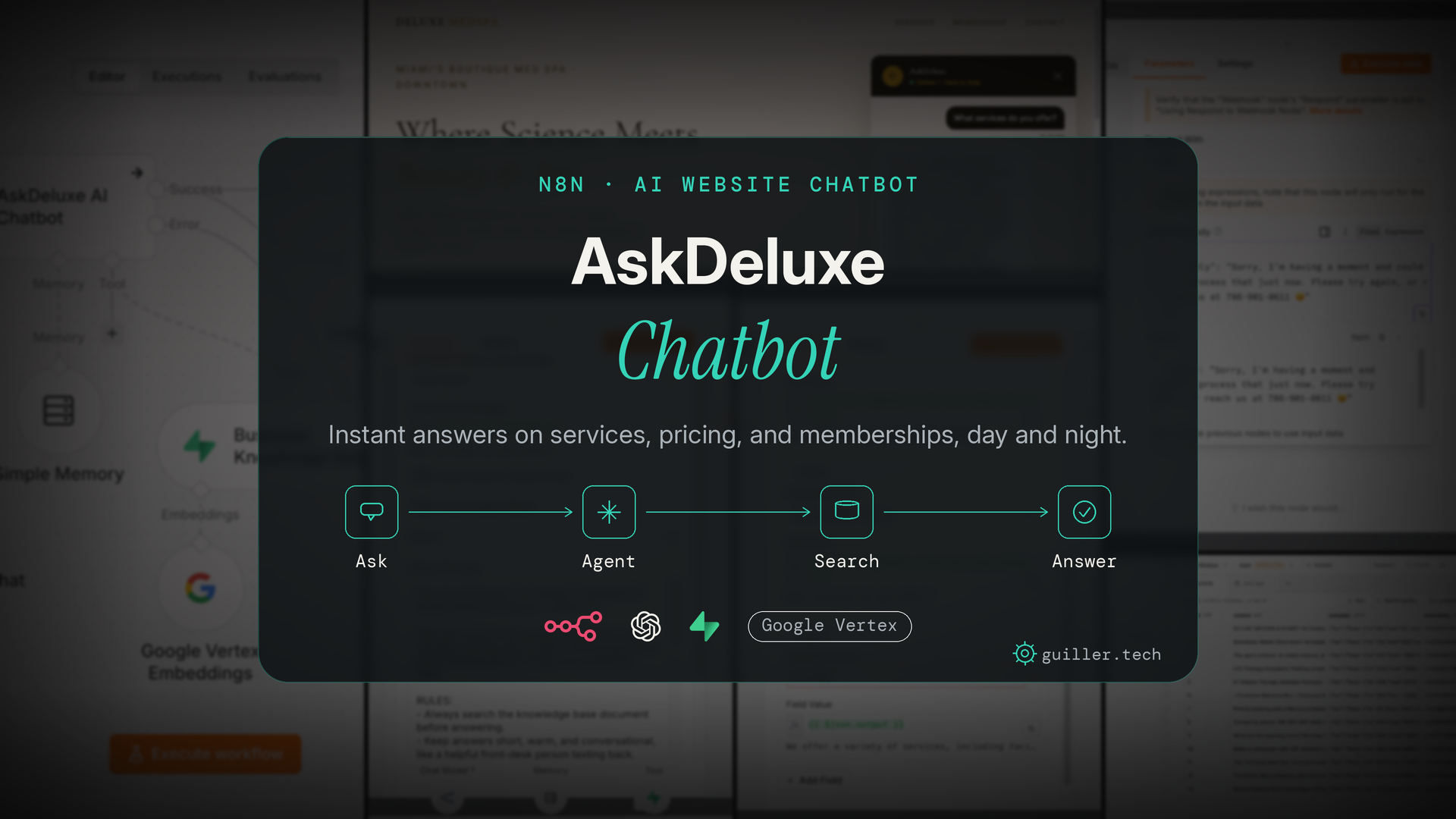 AskDeluxe, AI website chatbot for Deluxe Med Spa Beauty